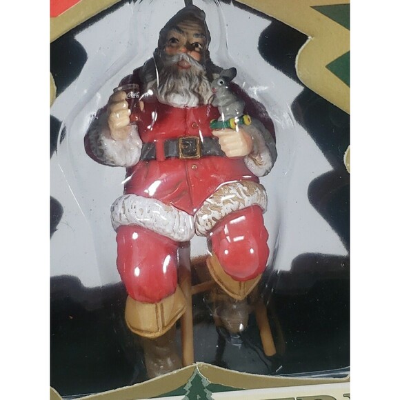 Coca-Cola Trim A Tree Collection 1947 Santa on Stool Ornament 1990 Vintage Coke - Picture 2 of 16